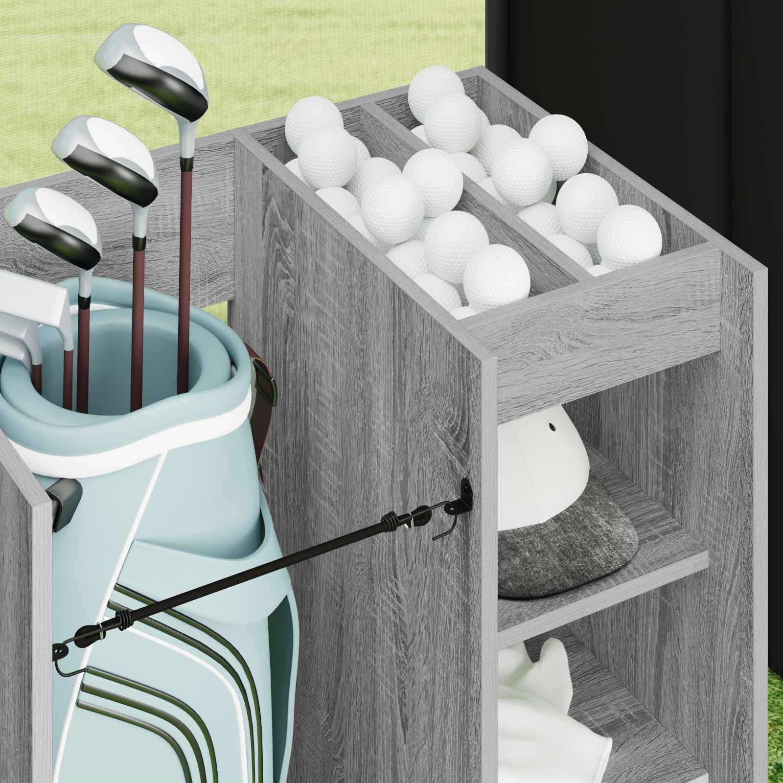 Armadio Per Golf Con Ruota Grigio Sonoma 65 X 45 X 98 cm - Image 5