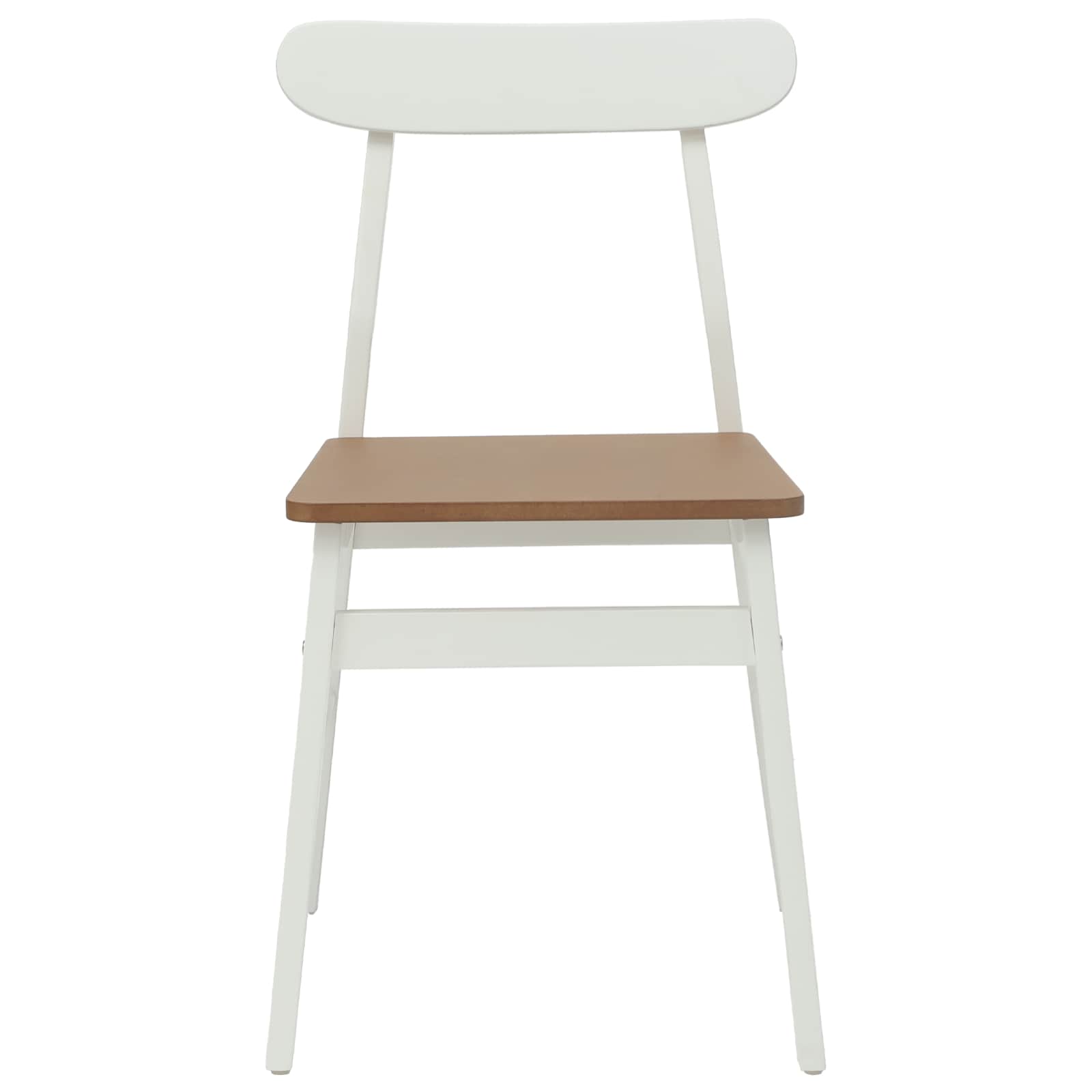 Sedia Da Pranzo 2 Pcs Bianco E Naturale Legno Massello - Image 5