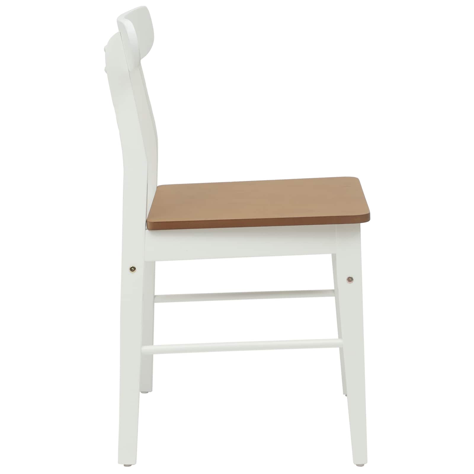 Sedia Da Pranzo 2 Pcs Bianco E Naturale Legno Massello - Image 6
