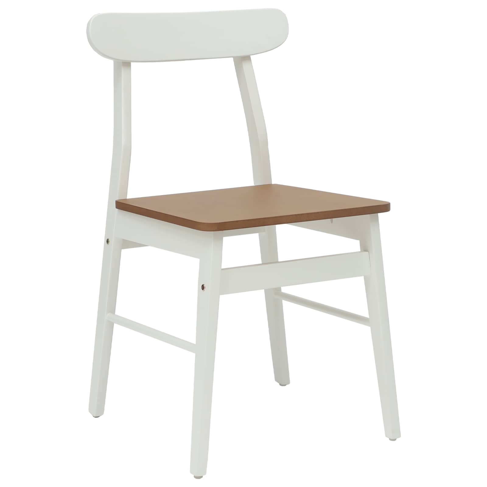 Sedia Da Pranzo 2 Pcs Bianco E Naturale Legno Massello - Image 4
