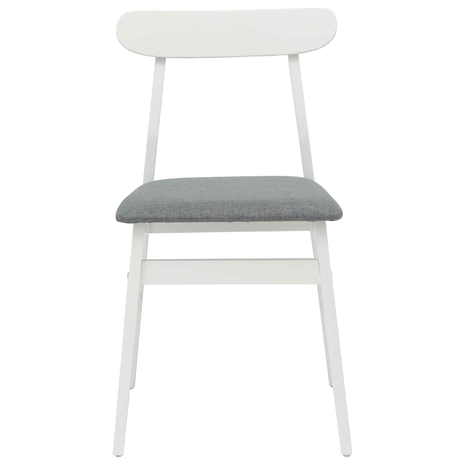 Sedia Da Pranzo 2 Pcs Bianco E Grigio Legno Massello - Image 5