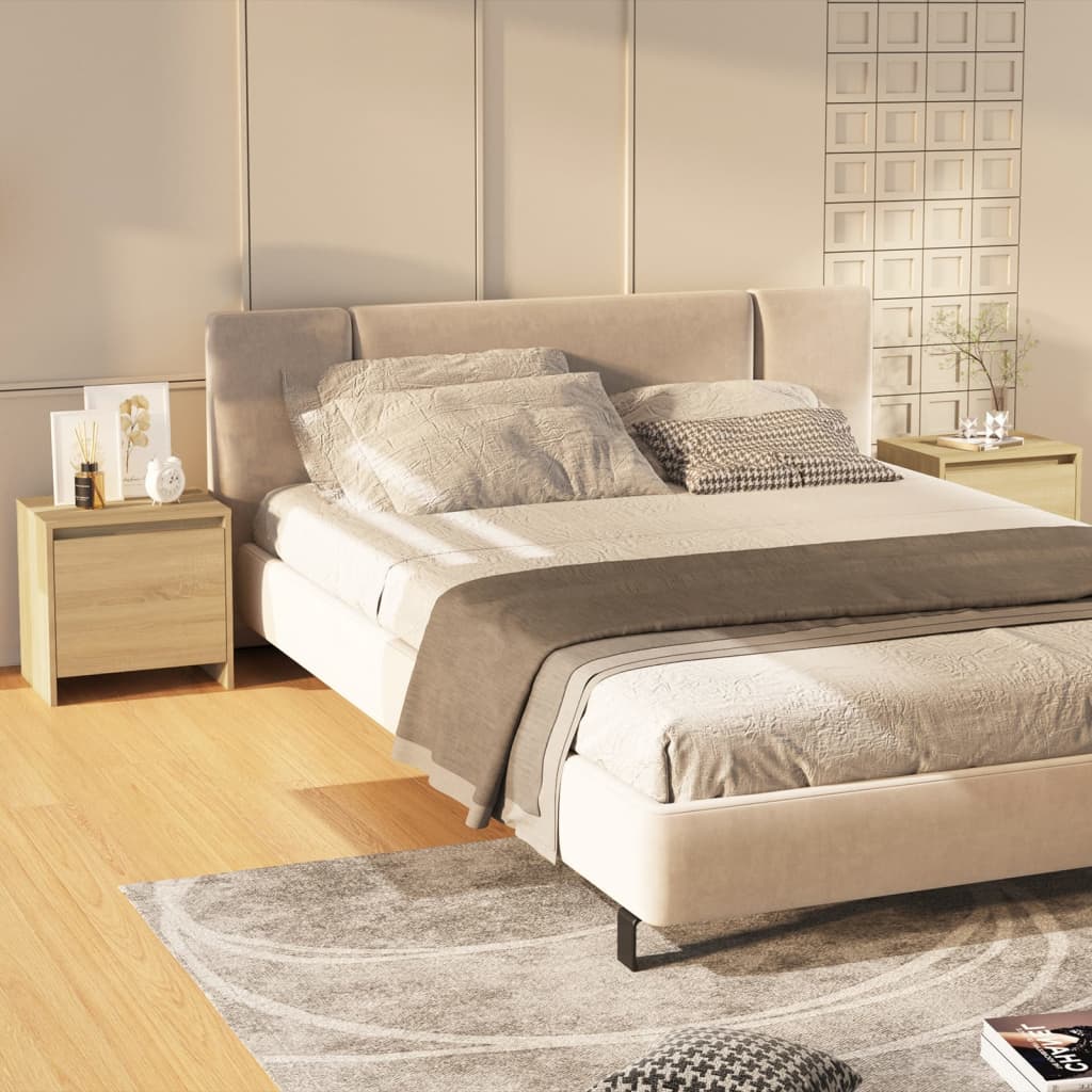 Comodini 2 Pz Rovere Sonoma 45x34x44,5 Cm In Truciolato
