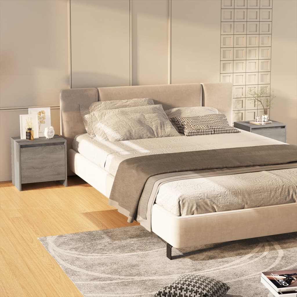 Comodini 2 Pz Grigio Sonoma 45x34x44,5 Cm In Truciolato