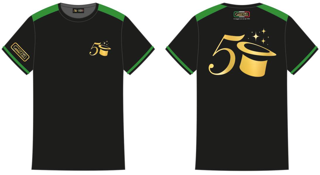 T-Shirt Unisex 50° Nera Taglia Xxl