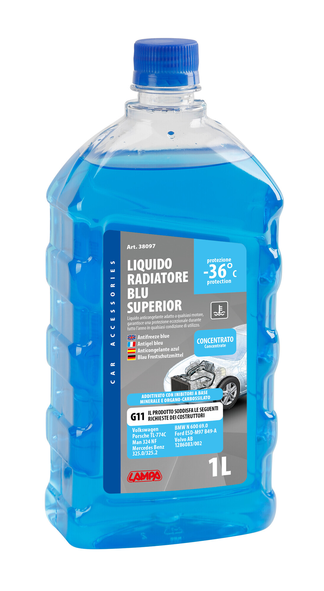 SuperioR-Blu G11, Liquido Antigelo Radiatore (-36°c) - 1 L