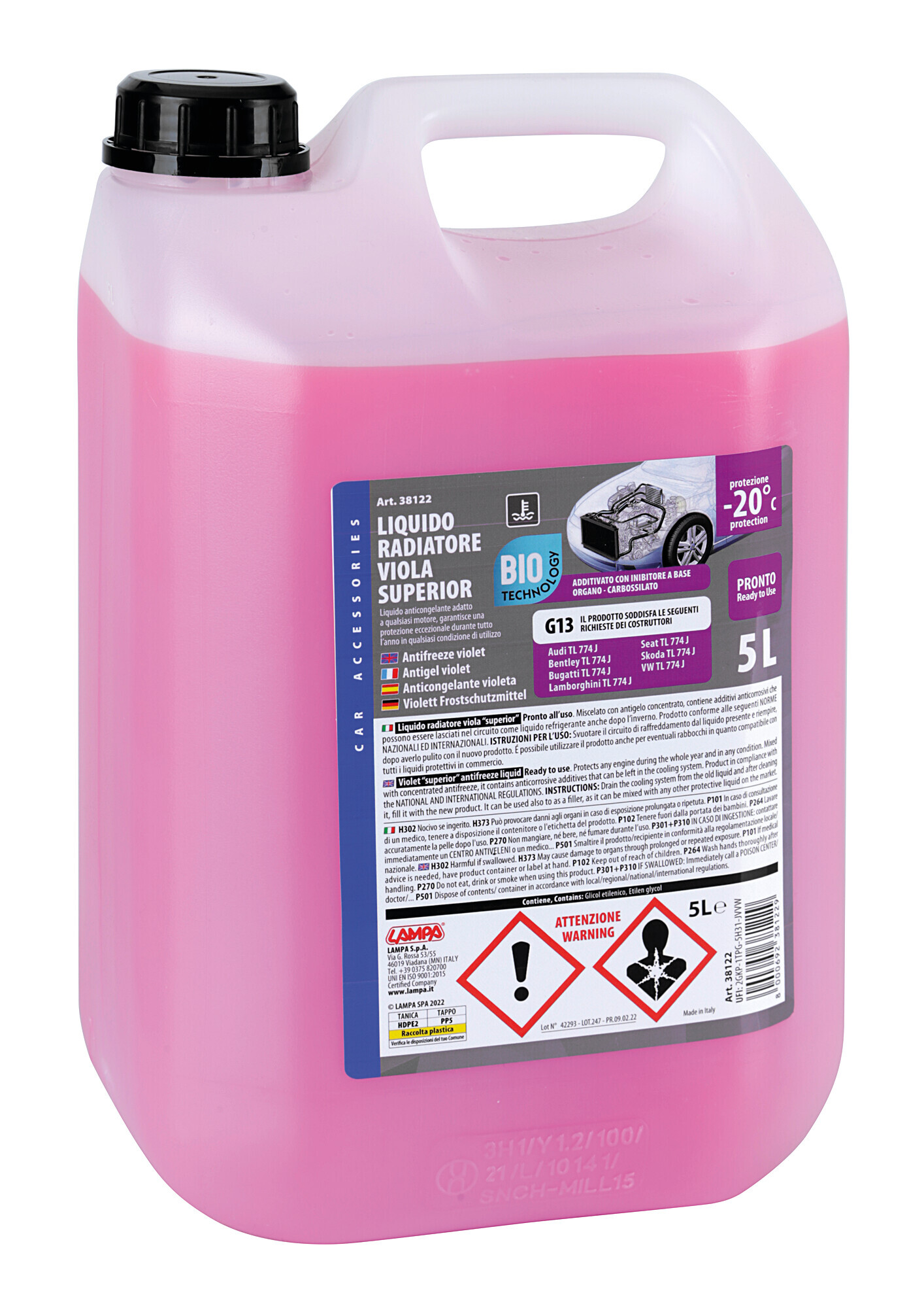SuperioR-Viola G13, Liquido Antigelo Radiatore (-20°c) - 5 L