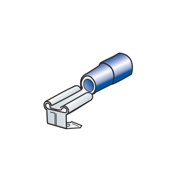 10 Terminali - Capicorda Doppio Innesto Maschio+femmina - Blu