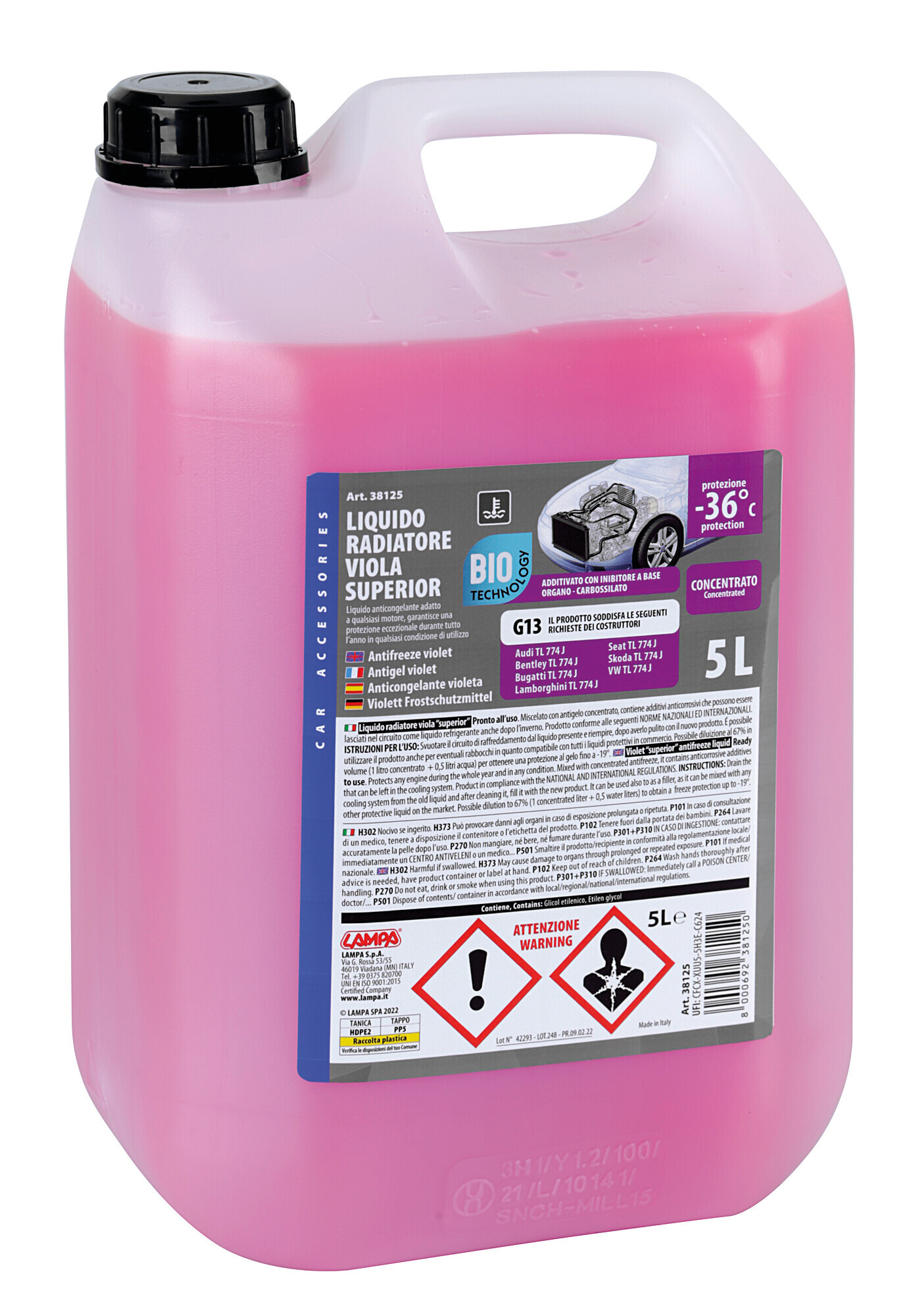 SuperioR-Viola G13, Liquido Antigelo Radiatore (-36°c) - 5 L