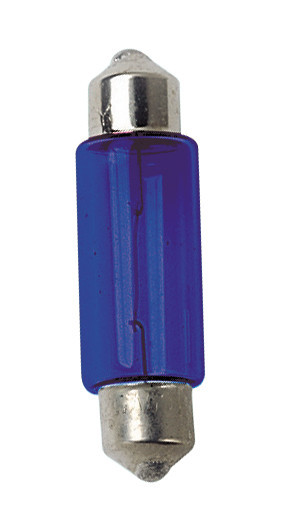 12v Lampada Siluro - (c5w) - 11x35 Mm - 5w - Sv8,5-8 - 2 Pz  - Scatola - Blu