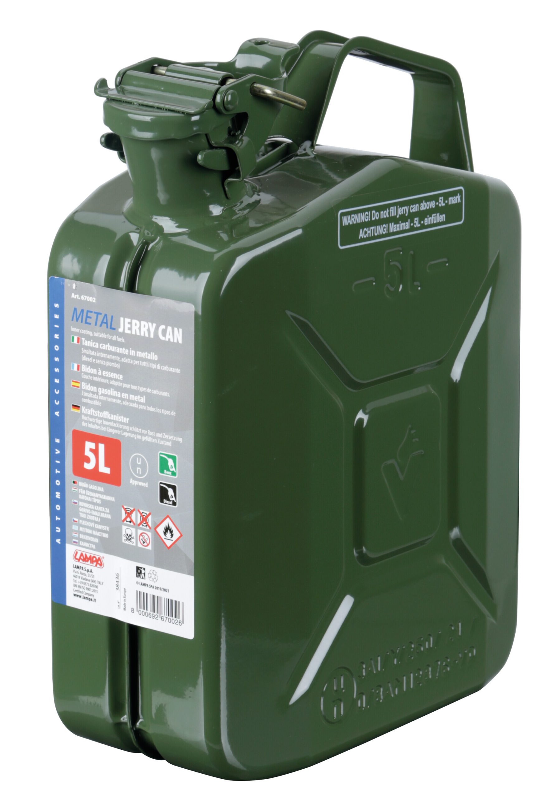 Tanica Carburante Tipo Militare In Metallo - 5 L