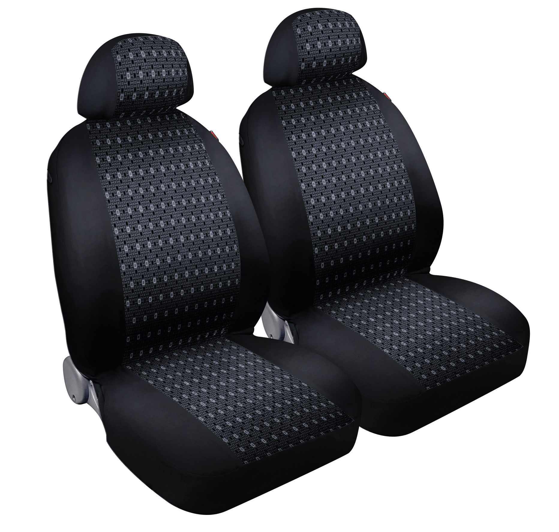 Square, Coppia Coprisedili Anteriori In Jacquard - Nero