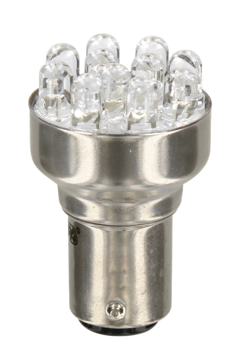 12v Lampada MultI-Led 11 Led - (p21/5w) - Bay15d - 1 Pz  - Scatola - Rosso