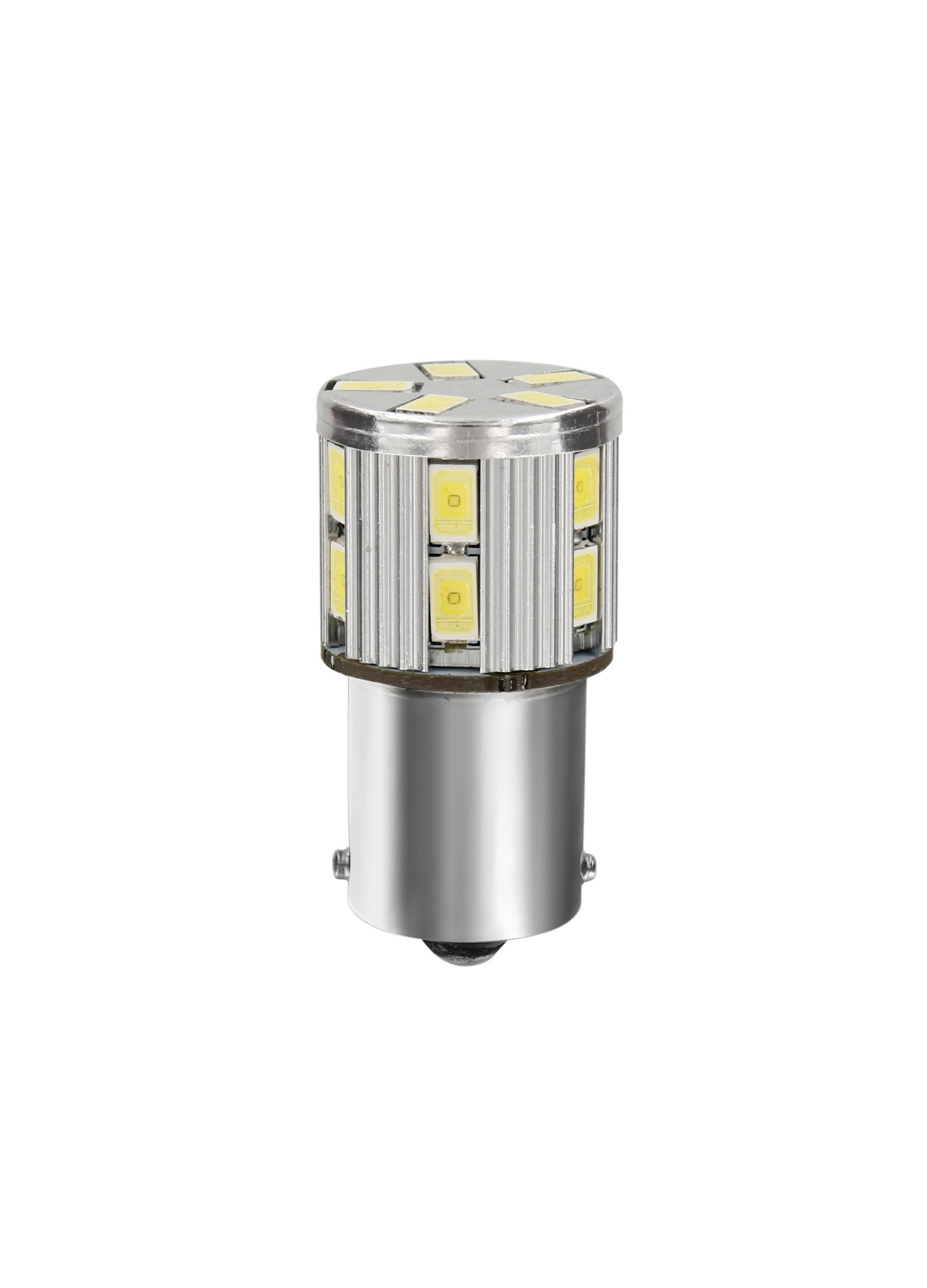 10/30v Led Series - 17 Smd X 1 Chip - (p21w) - Ba15s - 1 Pz - Scatola - Bianco - Doppia Polarità - Resistenza Incorporata