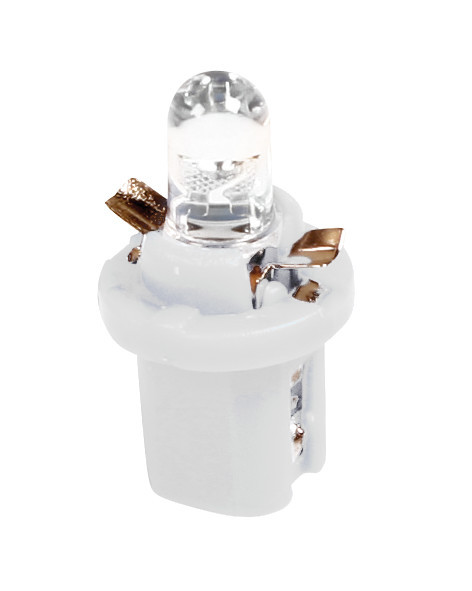 12v Lampada Cruscotto 1 Led - B8,5d - 2 Pz  - Scatola - Bianco