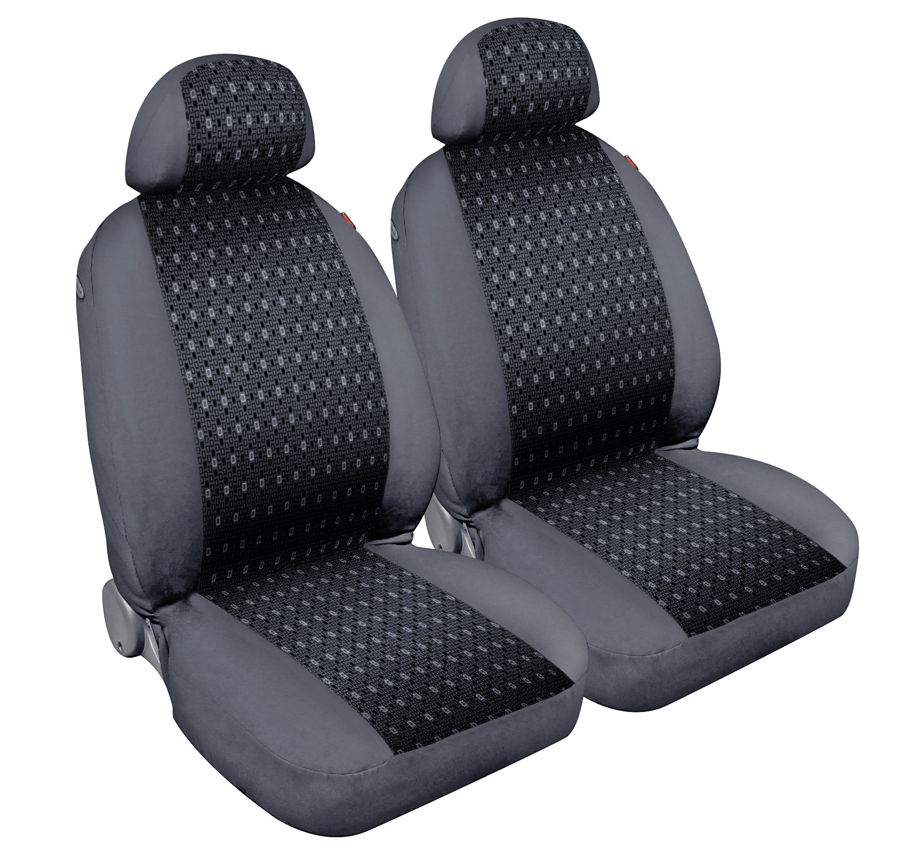 Square, Coppia Coprisedili Anteriori In Jacquard - Antracite