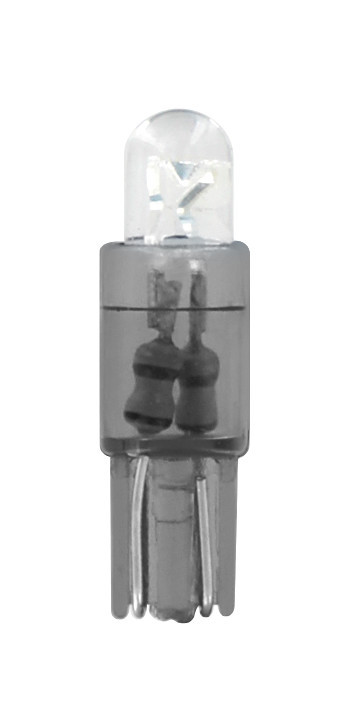 12v Micro Lampada Zoccolo Plastica 1 Led - (t5) - W2x4,6d - 2 Pz - Scatola - Bianco