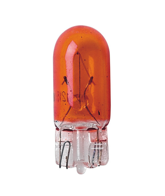 12v Lampada Con Zoccolo Vetro - Wy5w - 5w - W2,1x9,5d - 10 Pz - Scatola - Arancio