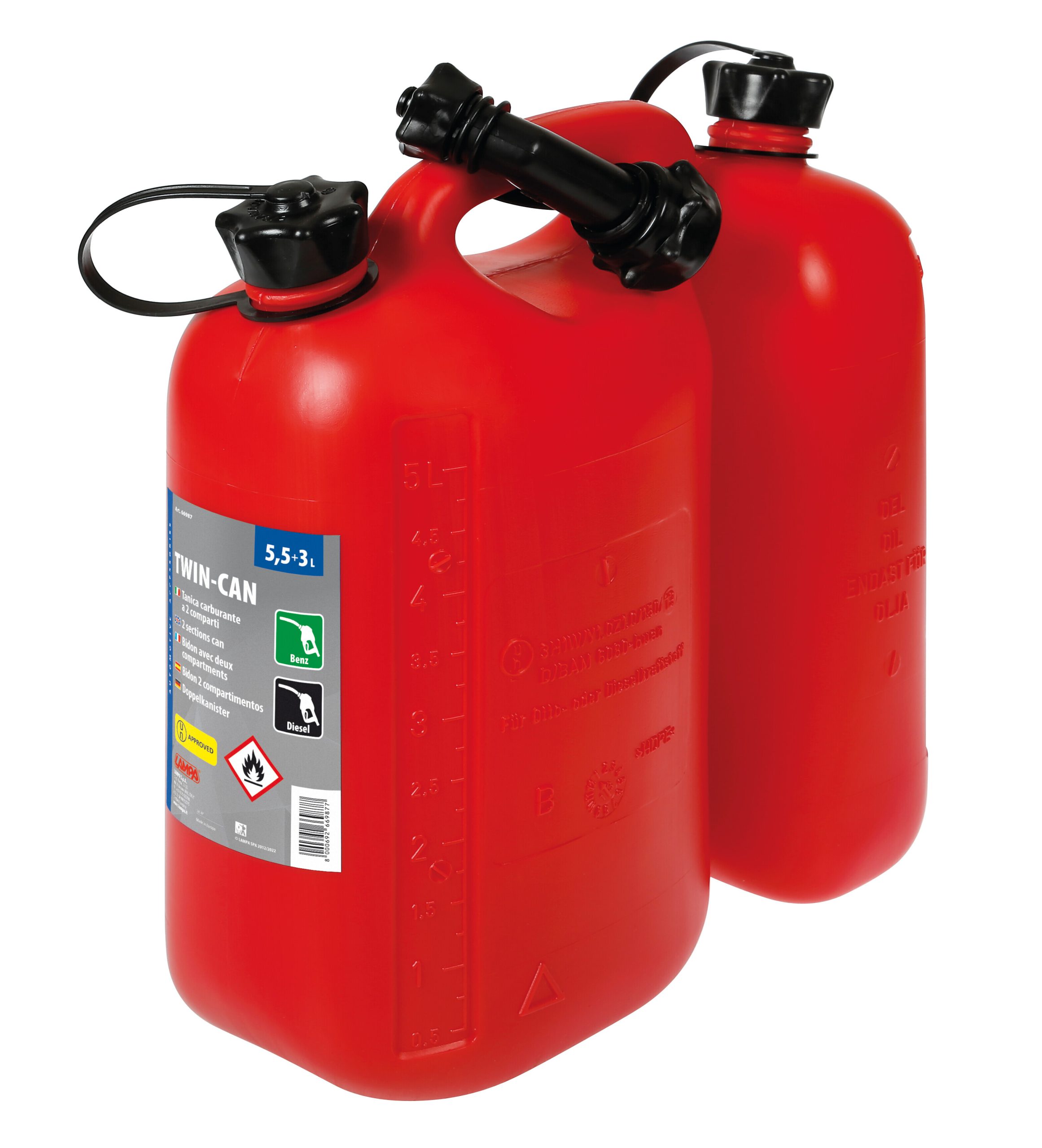 Tanica Carburante A 2 Comparti - 5,5+3 L