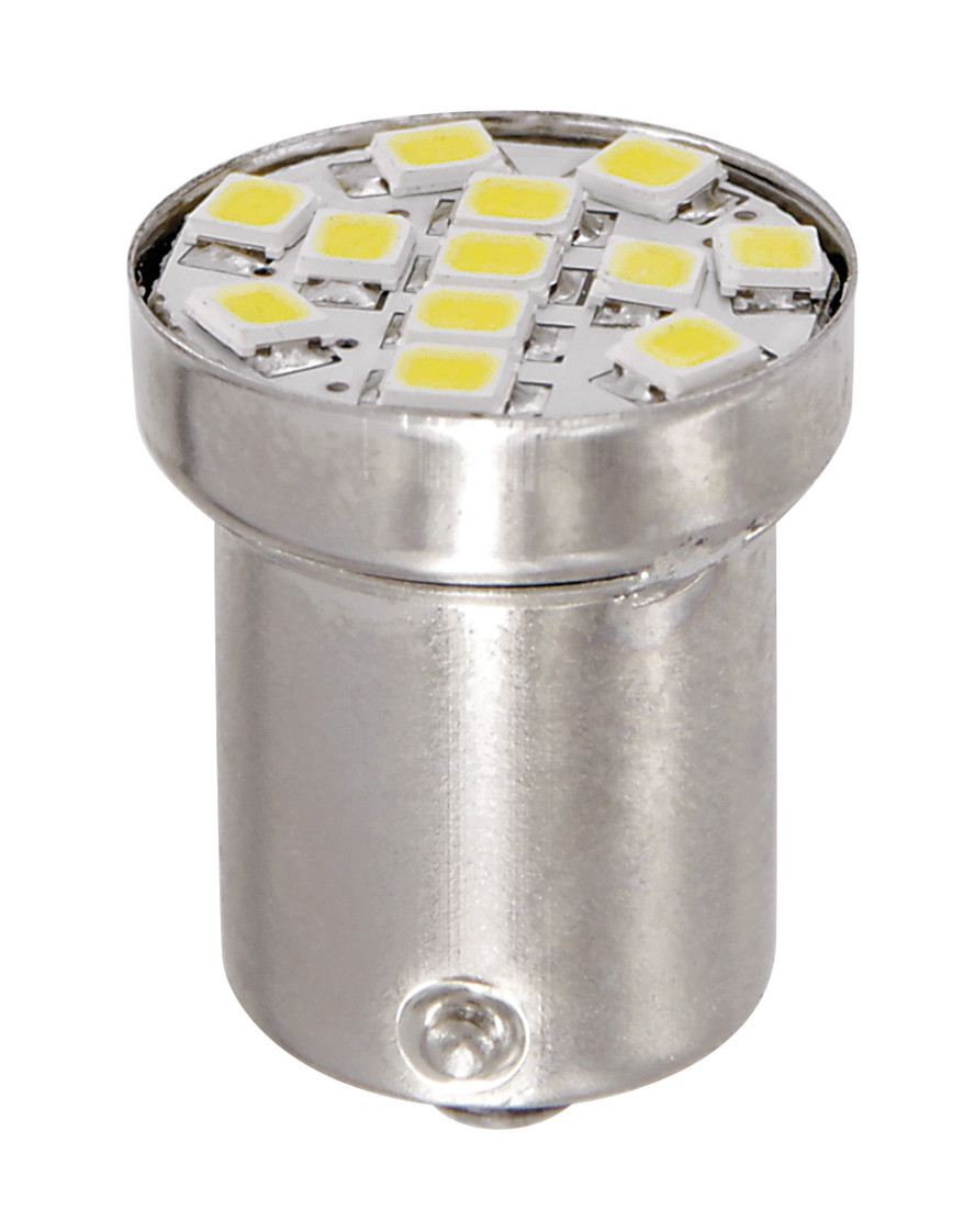 24/28v Led Series - 12 Smd X 1 Chip - (r5W-R10w) - Ba15s - 1 Pz  - Scatola - Bianco - Doppia Polarità