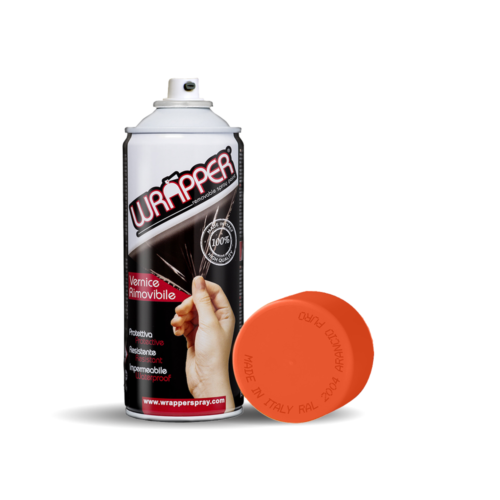 Wrapper, Pellicola Spray Rimovibile, 400 Ml - Arancio Puro - Ral 2004