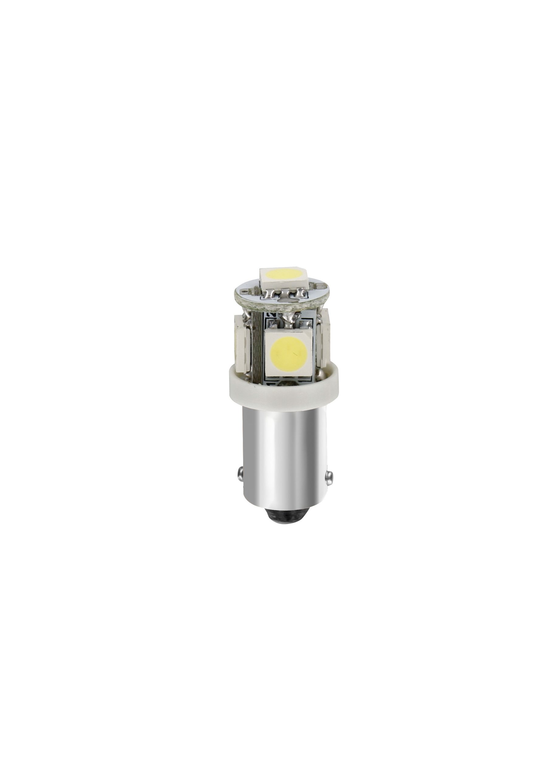 24/28v Led Series - 5 Smd X 3 Chips - (t4w) - Ba9s - 20 Pz  - Sacchetto - Bianco - Doppia Polarità