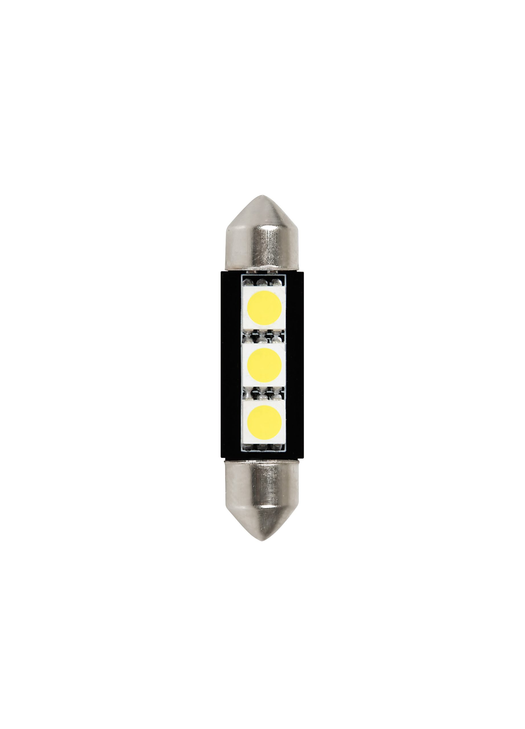24/28v Led Series - 3 Smd X 3 Chips - 10x39 Mm - Sv8,5-8 - 2 Pz  - Scatola - Bianco - Doppia Polarità