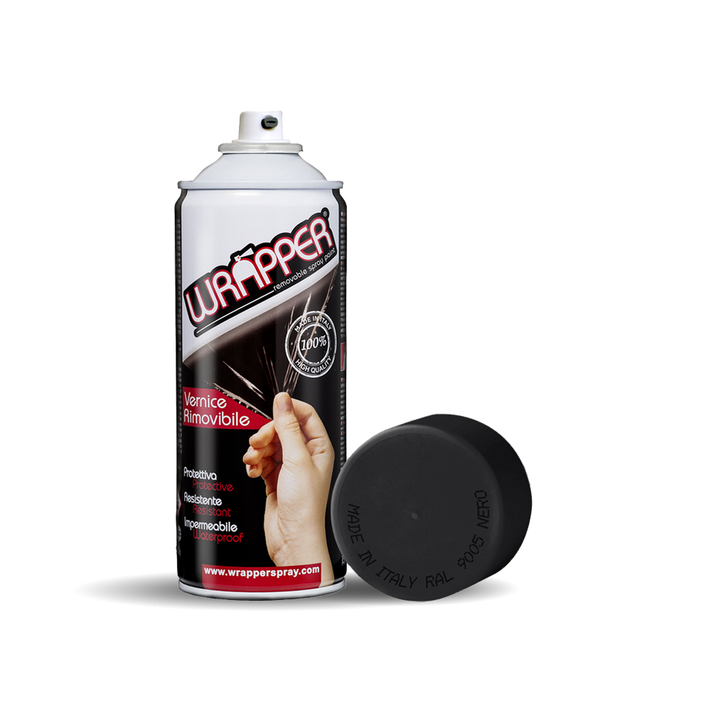 Wrapper, Pellicola Spray Rimovibile, 400 Ml - Nero Opaco - Ral 9005