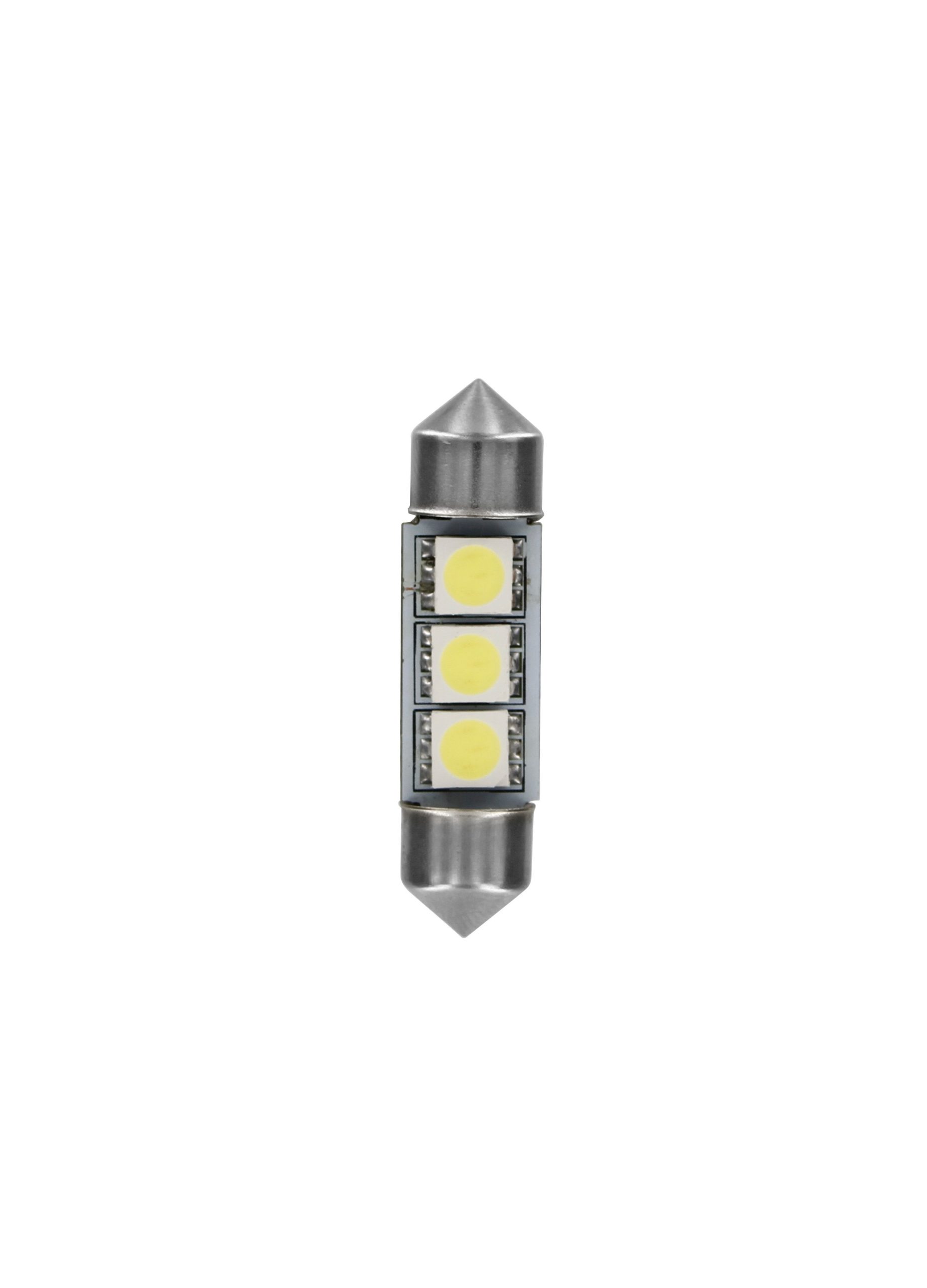 24/28v Led Series - 3 Smd X 3 Chips - (c5w) - 10x36 Mm - Sv8,5-8 - 20 Pz  - Scatola - Bianco - Doppia Polarità