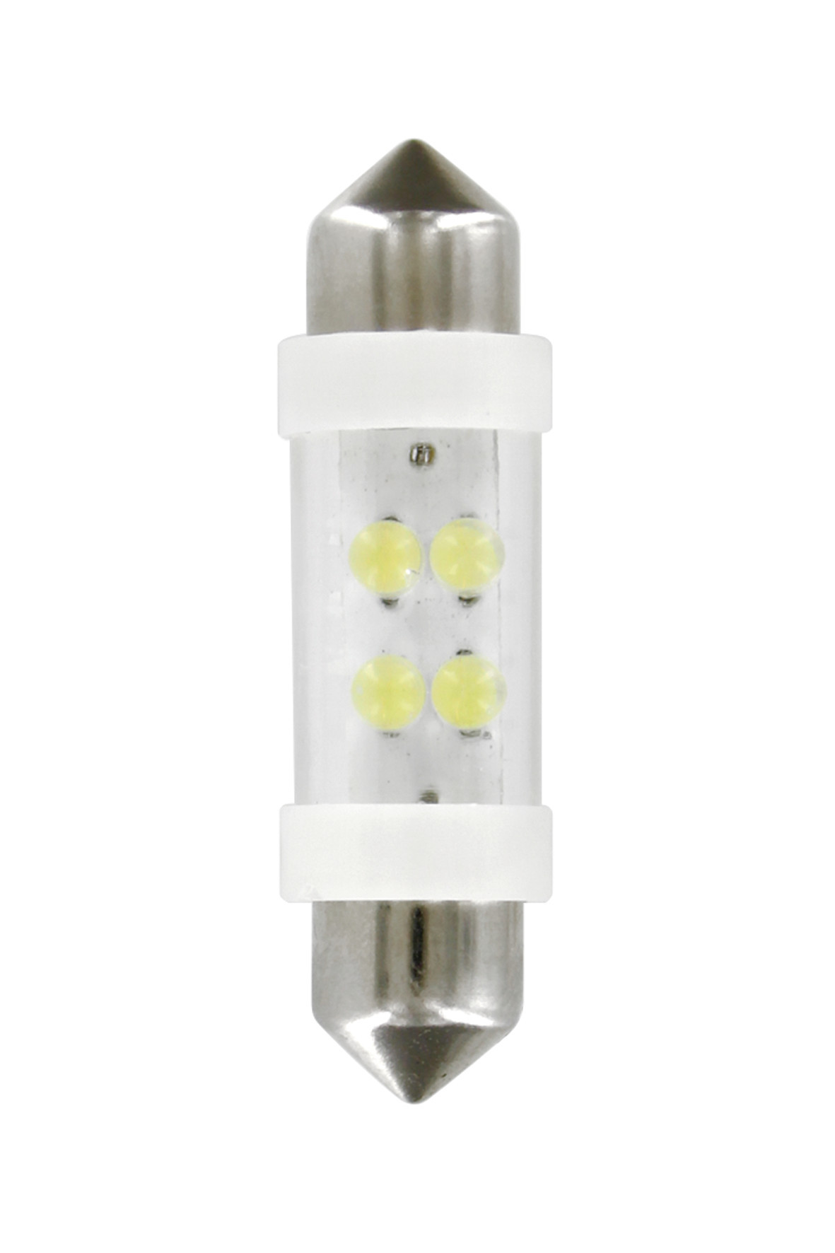 24v Led Series - 4 Led - 11x38 Mm - Sv8,5-8 - 2 Pz - Scatola - Bianco