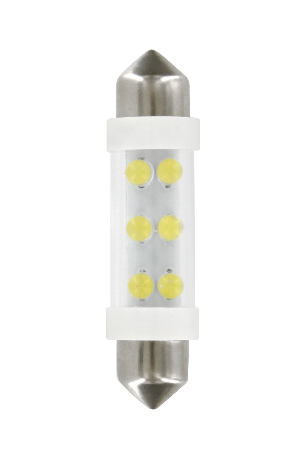 24v Led Series - 6 Led - 11x41 Mm - Sv8,5-8 - 2 Pz  - Scatola - Bianco