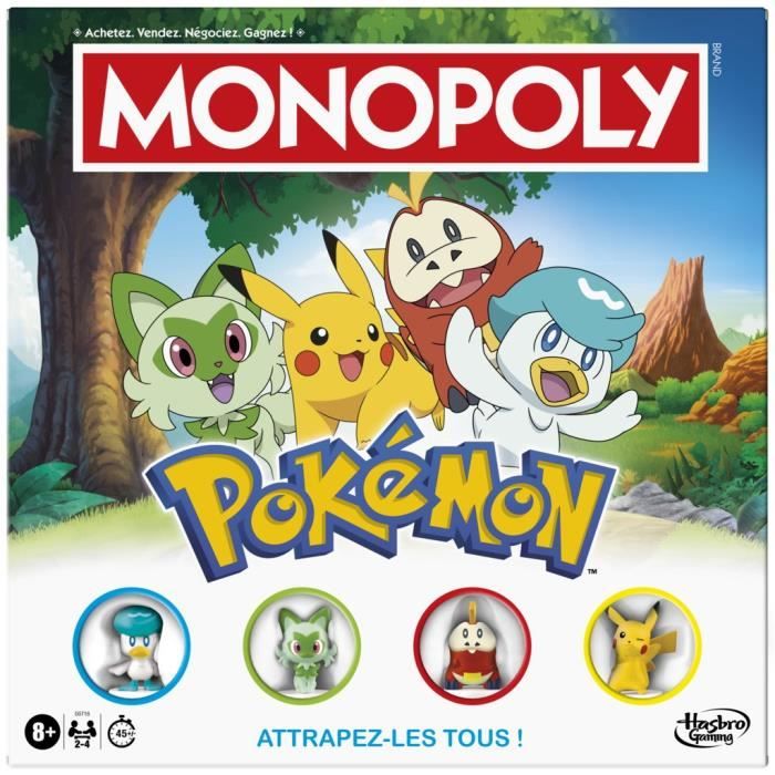 Pokémon Monopoly, Gioco Da Tavolo, 2-4 Giocatori, Giochi Per Bambini E Fan Dei Pokémon, Circa. 45 Minuti, 8 Anni
