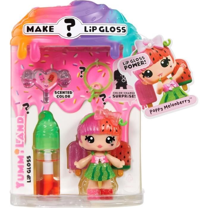 Yummiland Lip Gloss Doll - Combinazione Cambio Colore - Papavero Melone Berry