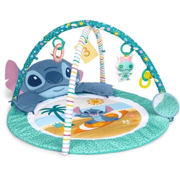 Disney Baby - Stitch - Alfombra De Juego Para Bebé, Evolutiva, Arco Con Juguetes Sensoriales, Peluche, Espejo, Cojín Stitch, Sonajero