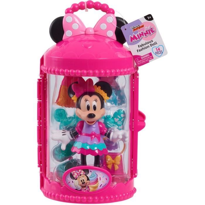 Scatola Per Bambole - Disney Minnie Mouse - Figura Articolata Sweet Party 15 Cm - Con Vestiti E Accessori