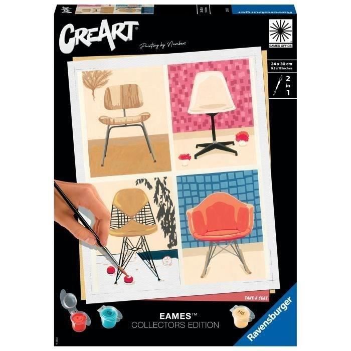 Creart 24x30 Cm Eames - Tempo Libero Creativo - Dipingere Con I Numeri - Adulto - Età 12 - 20153 - Versione Francese - Ravensburger