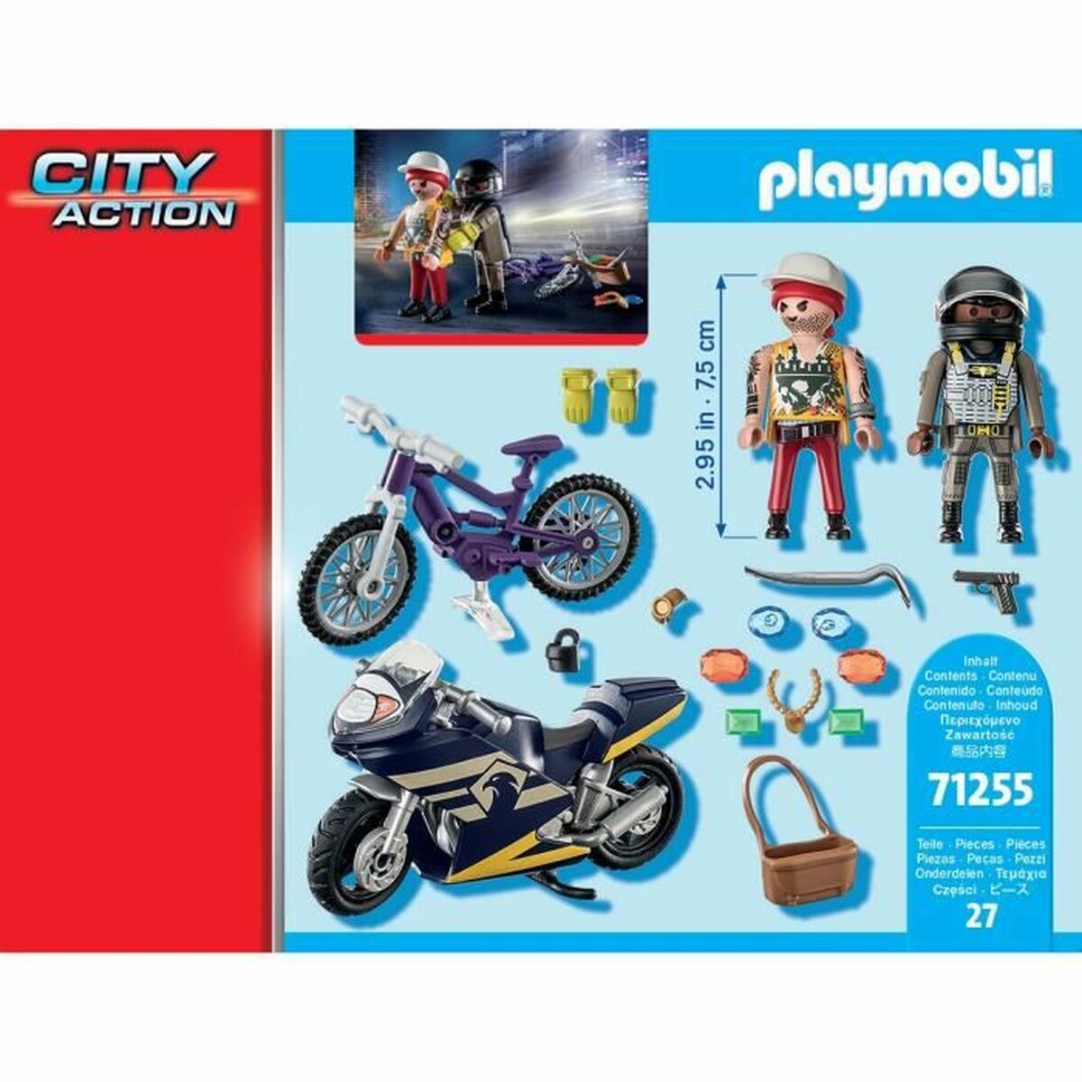 Playset Di Veicoli Playmobil City Action - Agent And Thief 71255 27 Pezzi - Image 3