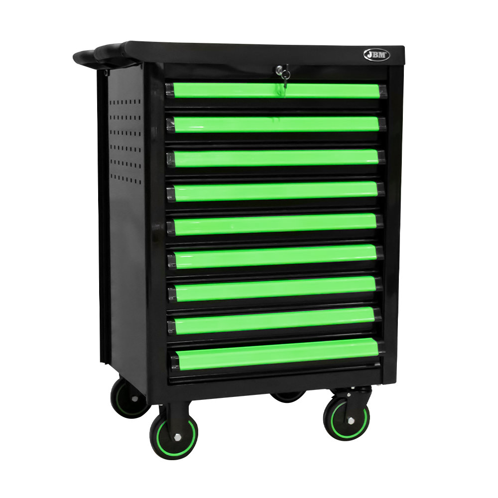 Carrello A 9 Cassetti Con Divisori - Verde