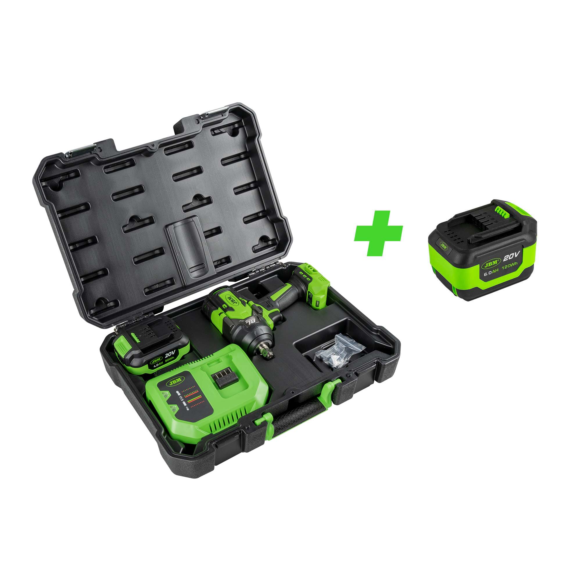 60051c Chiave A Percussione Brushless A Batteria 1/2" 1000nm Con Custodia + 60015