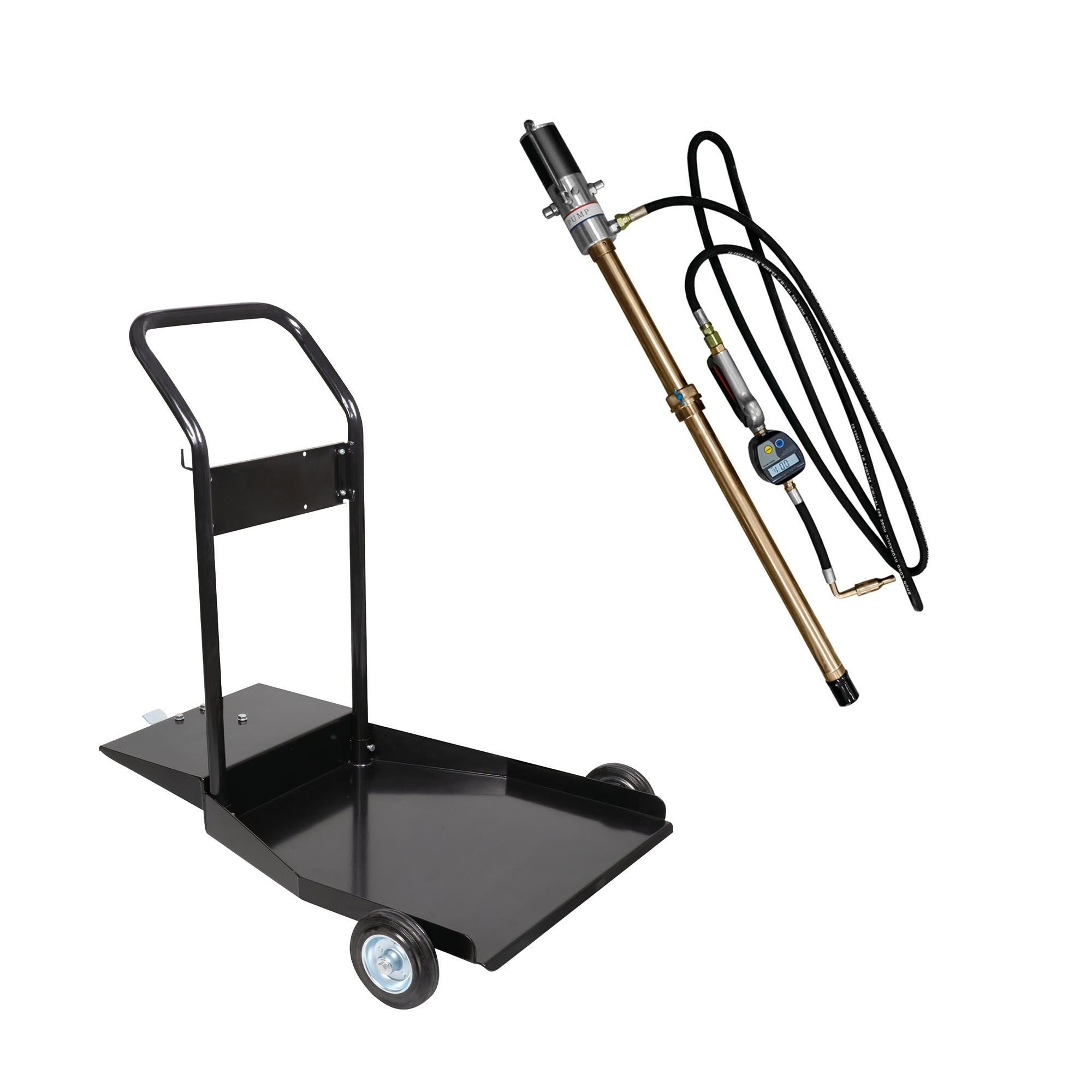 50935 Kit Di Pompa Dell'olio + Tubo + Pistola Erogazione Olio Digitale + 50924 Carrello Portabidoni