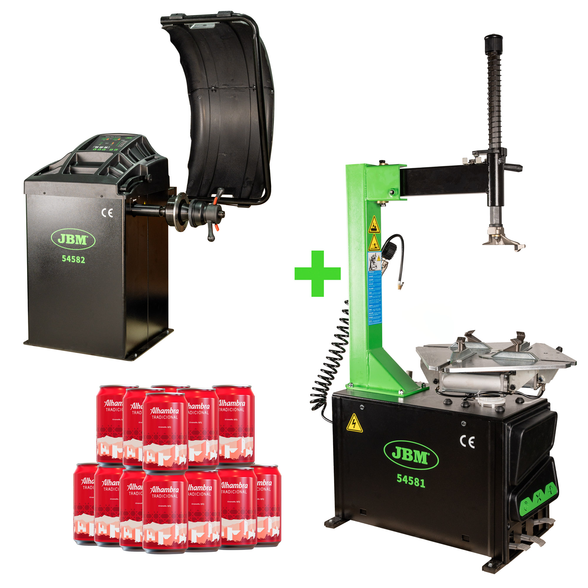 54581 Smontagomme Semiautomatico Con Braccio Oscillante + 54582 Equilibratrice Digitale