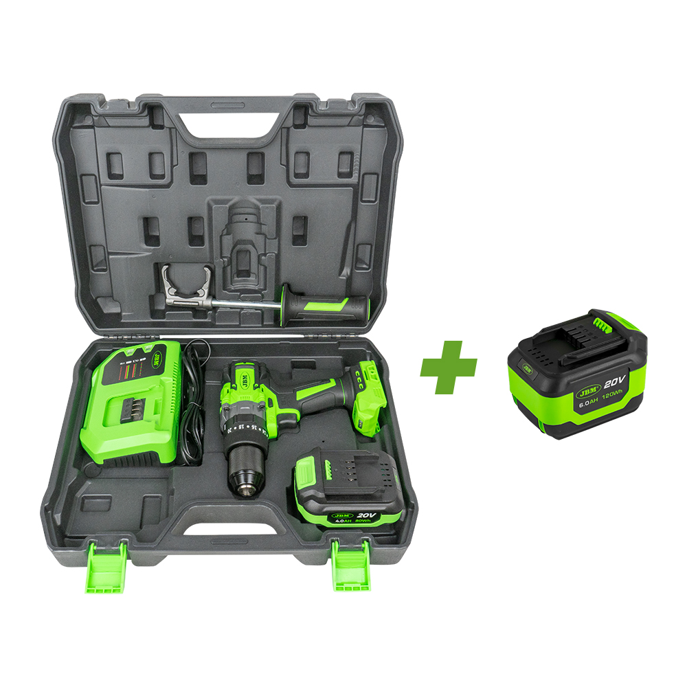 60047c Trapano A Batteria A 2 Velocità Con Custodia + 60015 Batteria Agli Ioni Di Litio Da 6.0 ah