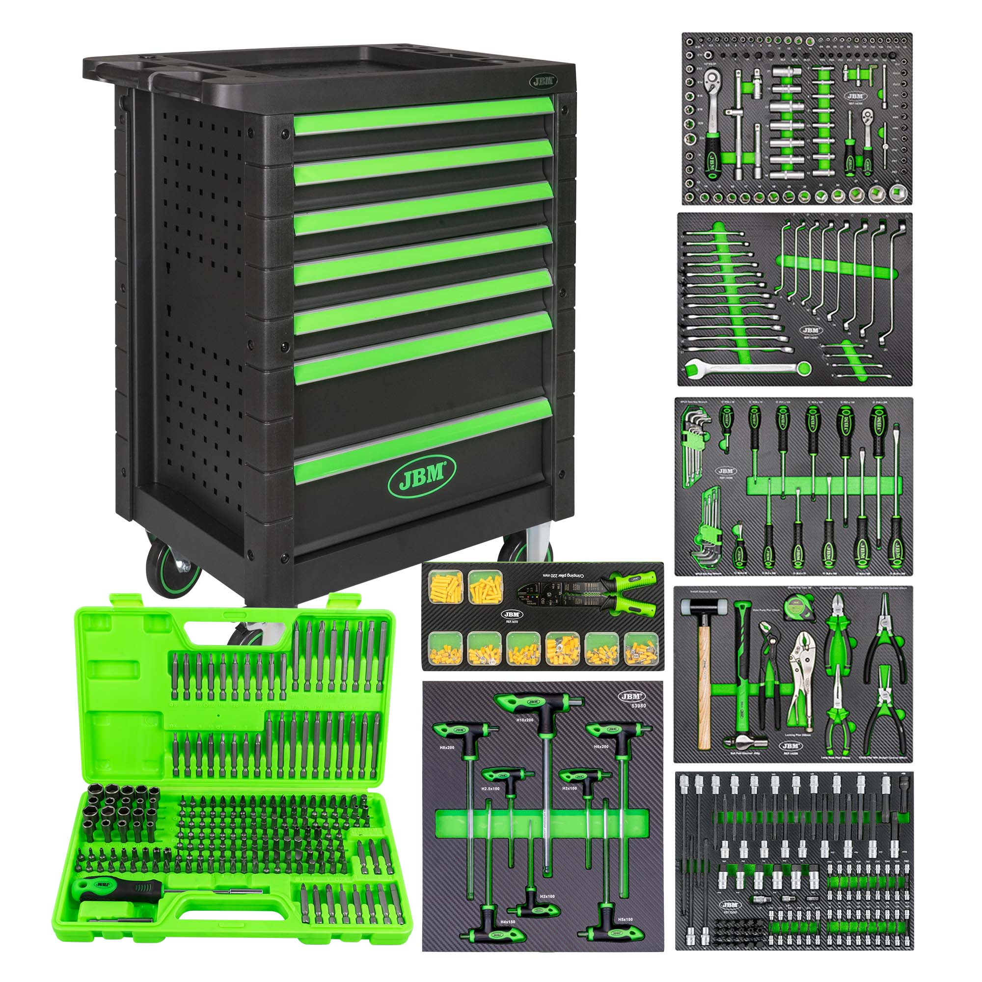 53904 Carrello A 7 Cassetti Dotato Con 493 Pezzi