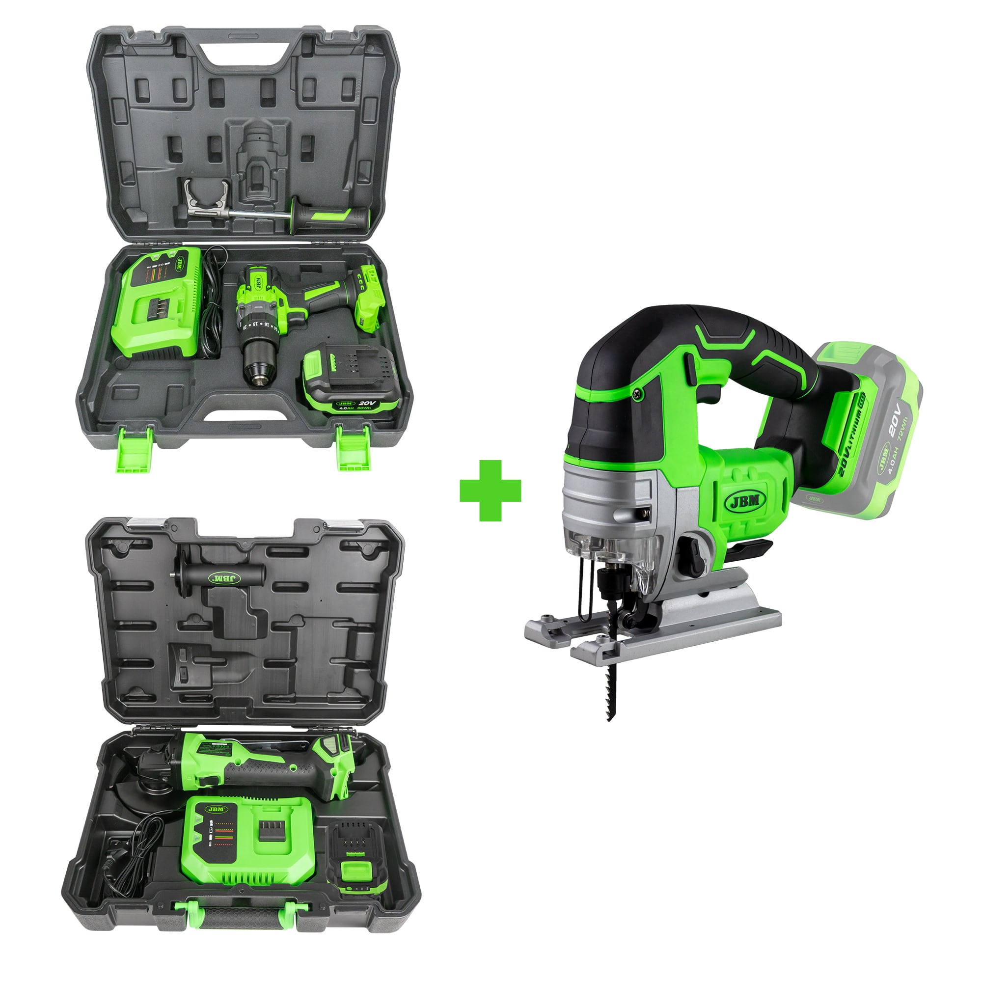 60047c Trapano A Batteria + 60049c Smerigliatrice Angolare + 60010 In Regalo