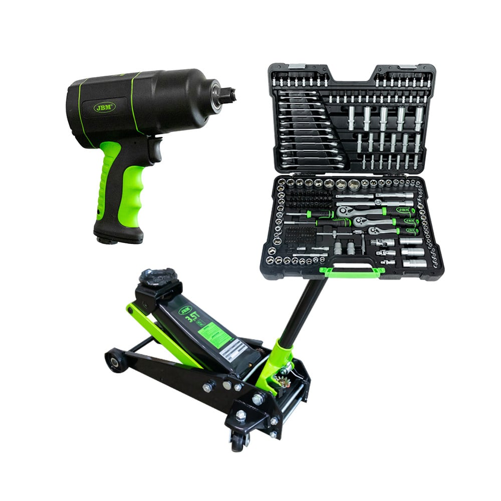 53608 Avvitatore Pneumatico Da 1/2"+50818 Martinetto Idraulico+54034 Valigetta Portautensili Da 216