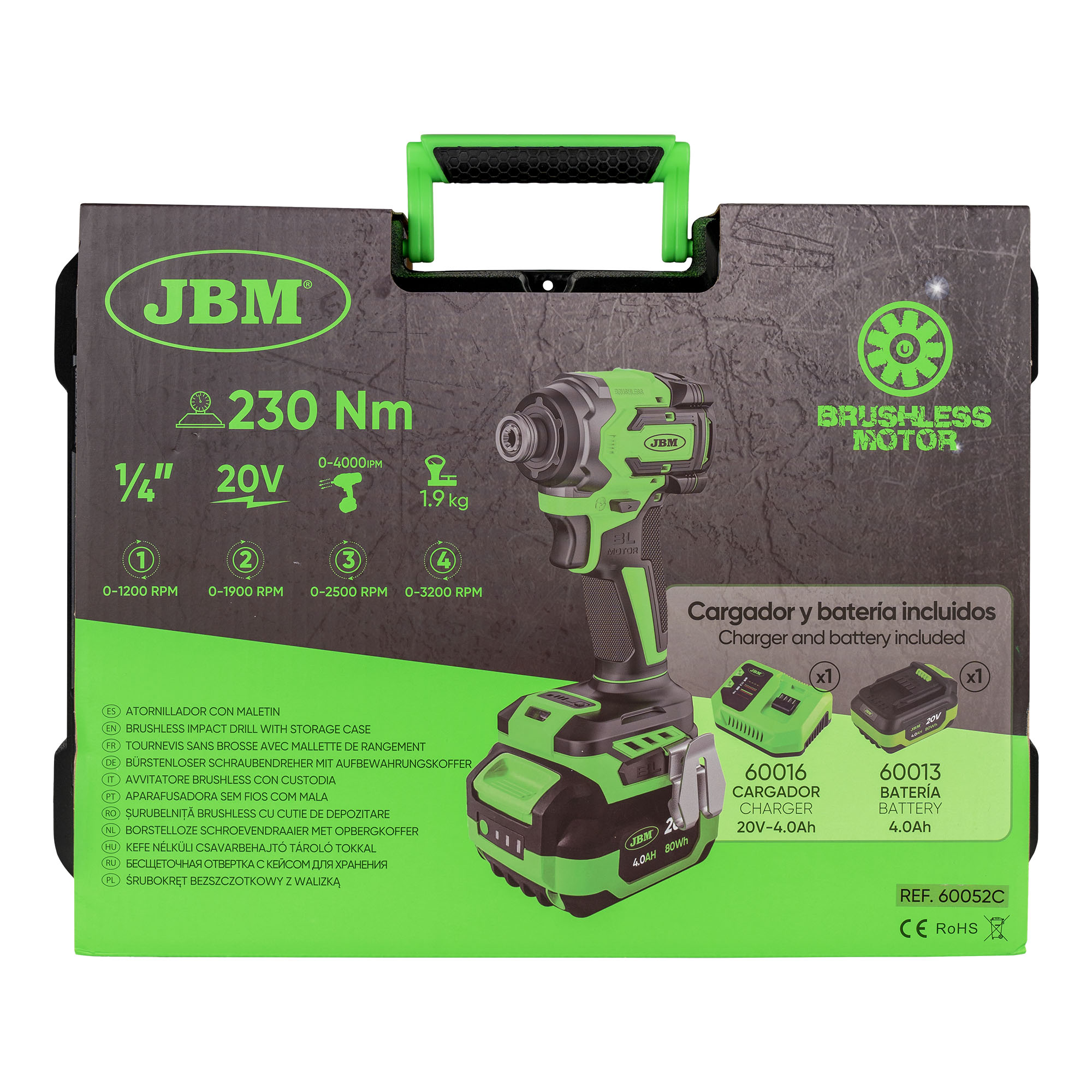 Avvitatore A Percussione 1/4" 230nm Brushless A Batteria Con Custodia - Image 4