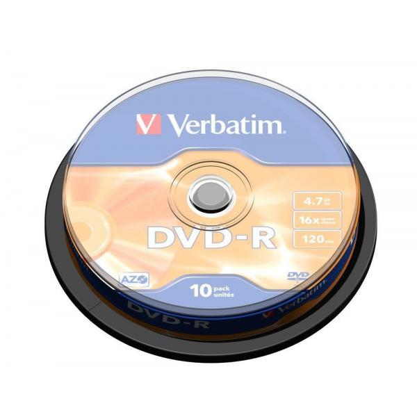 Verbatim 10 X DvD-R - 4,7 Gb 16x - Argento Opaco