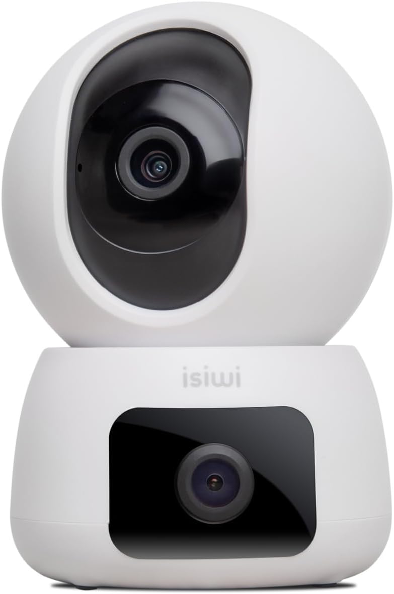Isiwi Telecamera Wireless Twin Doppia Ottica 2k Dome Motorizzata Ir Led Audio Bidirezionale Sd Card