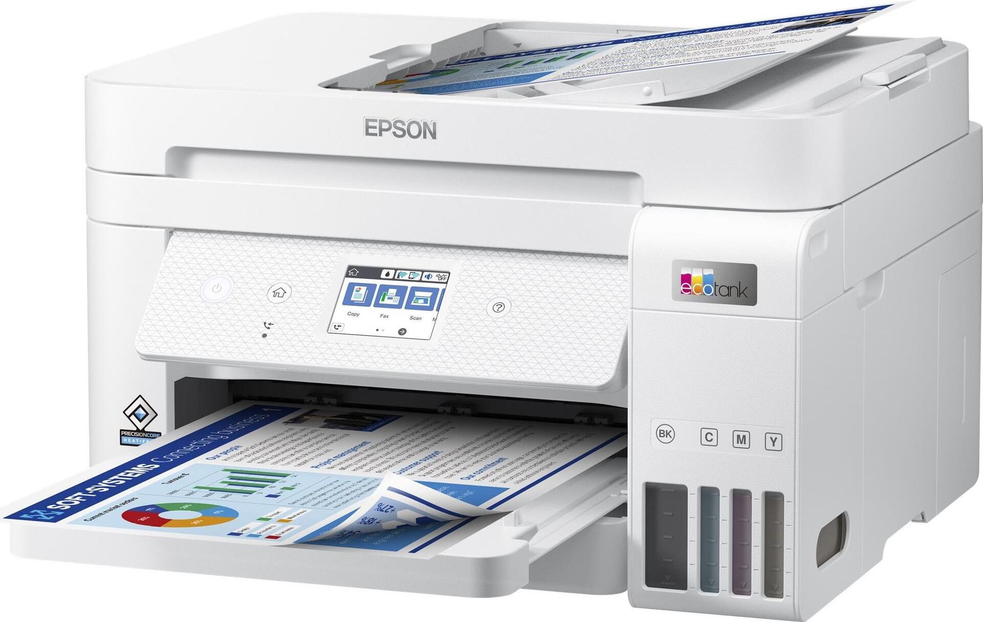 Epson Ecotank ET-4856 - Multifunktionsdrucker - Farbe - Tintenstrahl - Nachfüllbar - A4 (medien) - Bis Zu 15.5 Seiten/min. (drucken) - 250 Blatt - 33