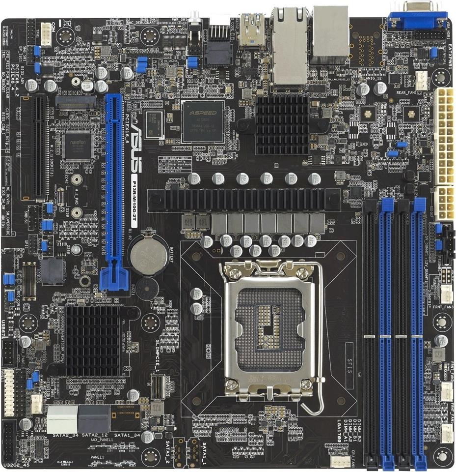 Asus P13R-M/10G-2t - Motherboard - Micro Atx - Lga1700-Sockel - C262 Chipsatz - UsB-C 3,2 Gen2, Usb 3,2 Gen 1 - 2 X 10 Gigabit Lan - OnboarD-Grafik (