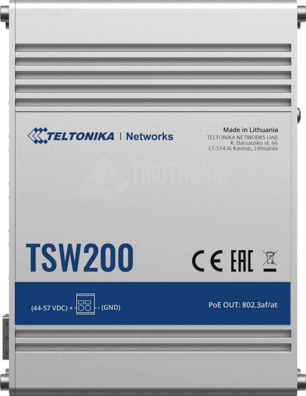 Teltonika Ip30 Industrie 8-Port 1gbit Poe+, 2-Port Sfp Unmanaged Switch, -40°c - +75°c Industrie Switche (tsw200)